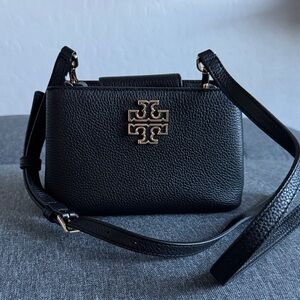 Tory Burch Black Crossbody Bag with Gold Logo